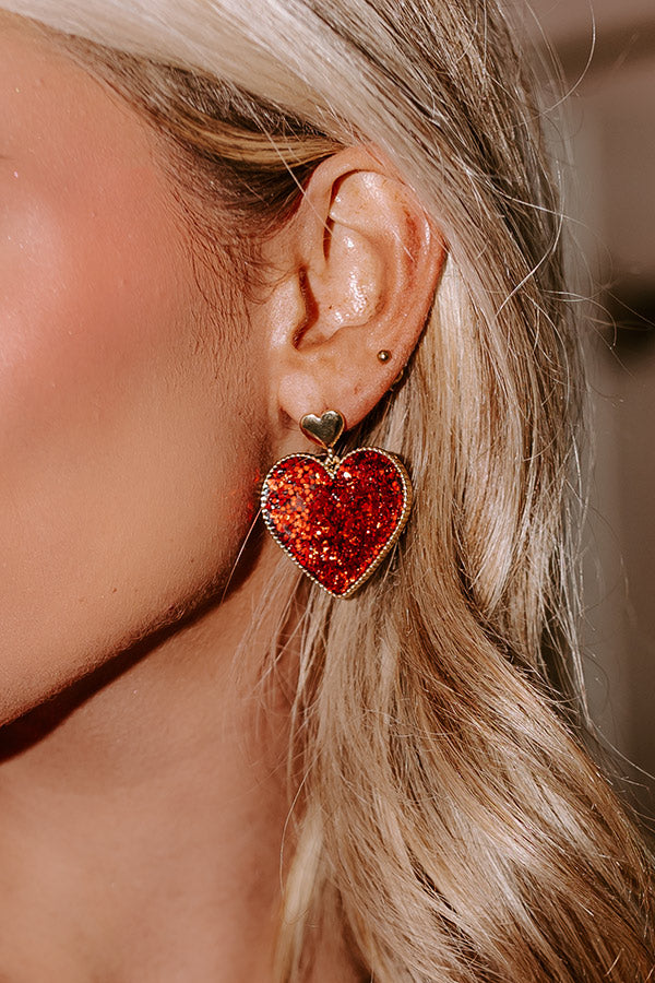 Endless Love Earrings In Red