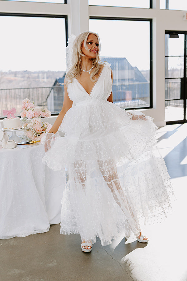 The Maisy Tiered Tulle Maxi Dress S / White The Maisy Tiered Tulle Maxi Dress S / White