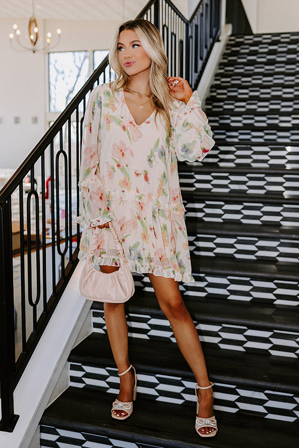 The Carrigan Pleated Floral Mini Dress