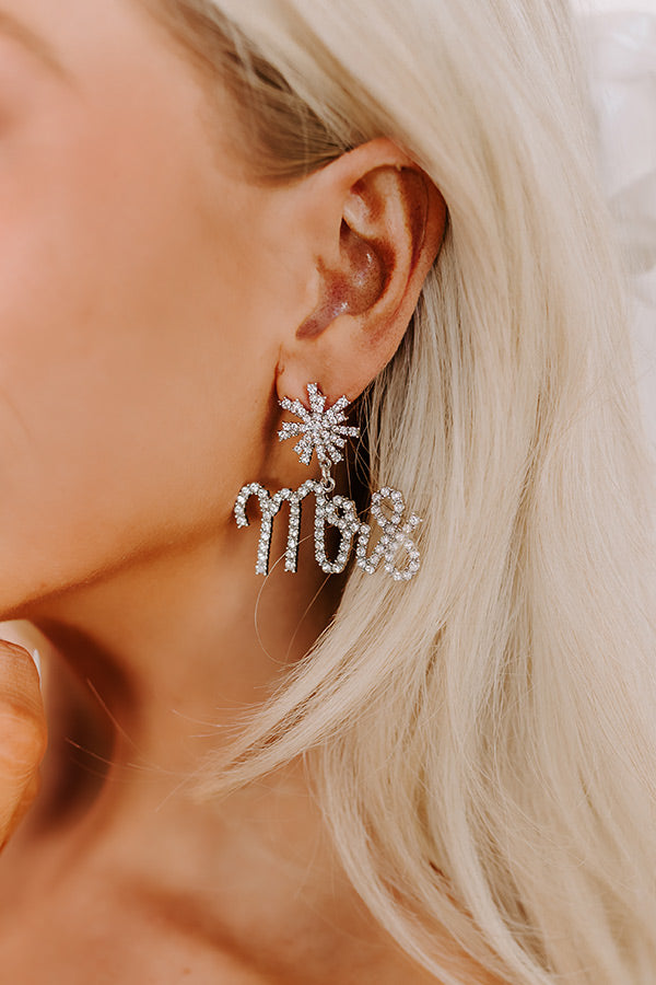 Mrs. Rhinestone Earrings In Silver