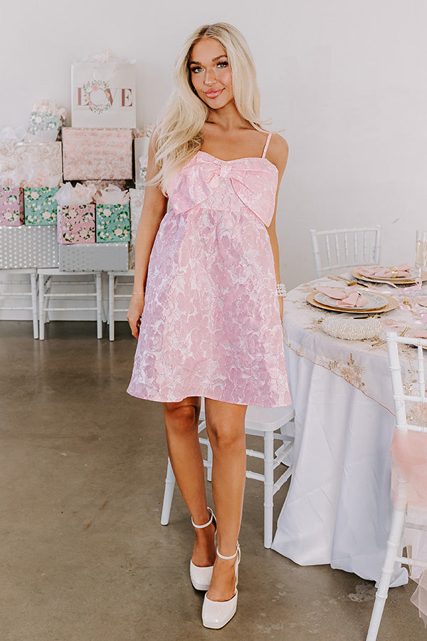 Date Night Cutie Jacquard Babydoll Dress S / pink Date Night Cutie Jacquard Babydoll Dress S / pink