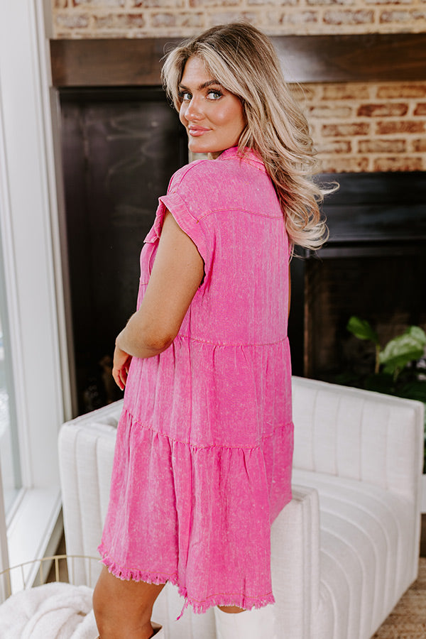 Kaleidoscope Ways Mineral Wash Mini Dress in Pink S / Pink Kaleidoscope Ways Mineral Wash Mini Dress in Pink S / Pink