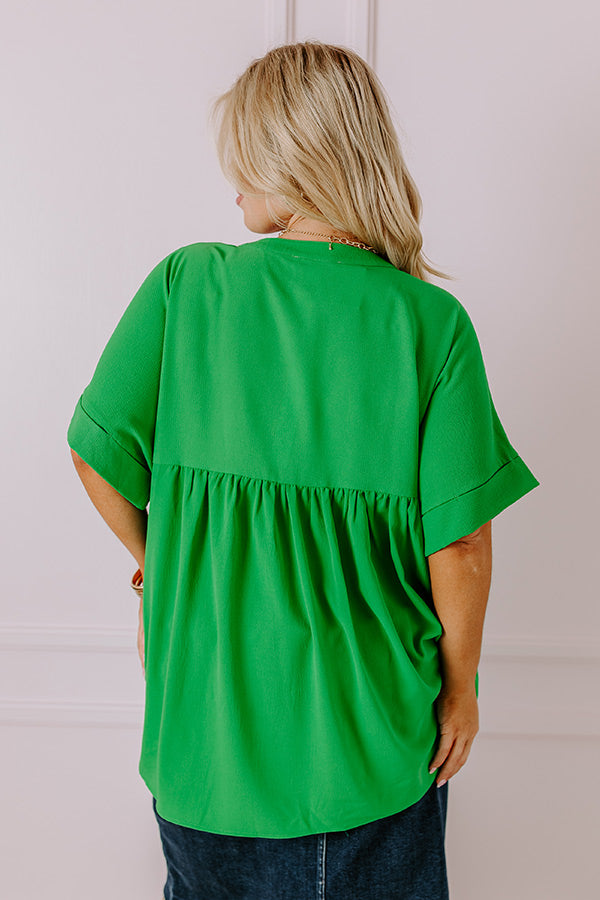 City Escape Shift Top in Kelly Green Curves