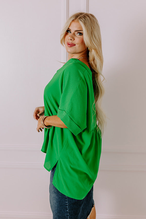 City Escape Shift Top in Kelly Green Curves