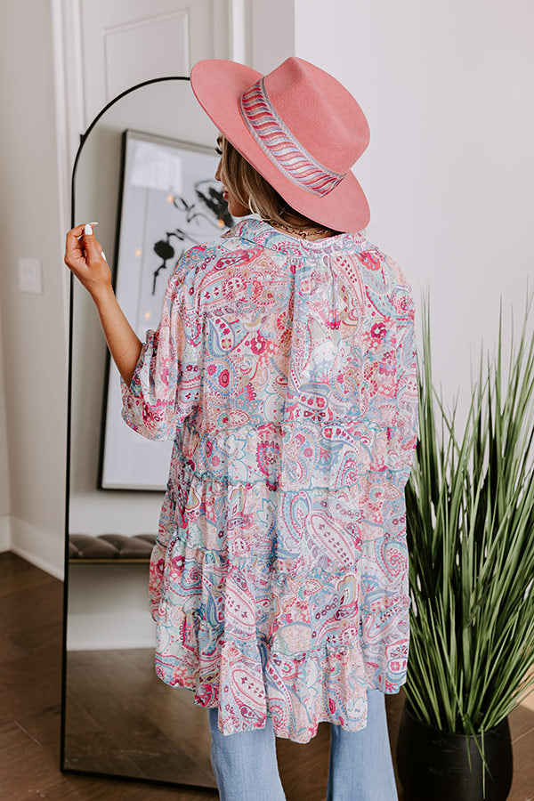 Viva La Travel Paisley Tunic In Pink