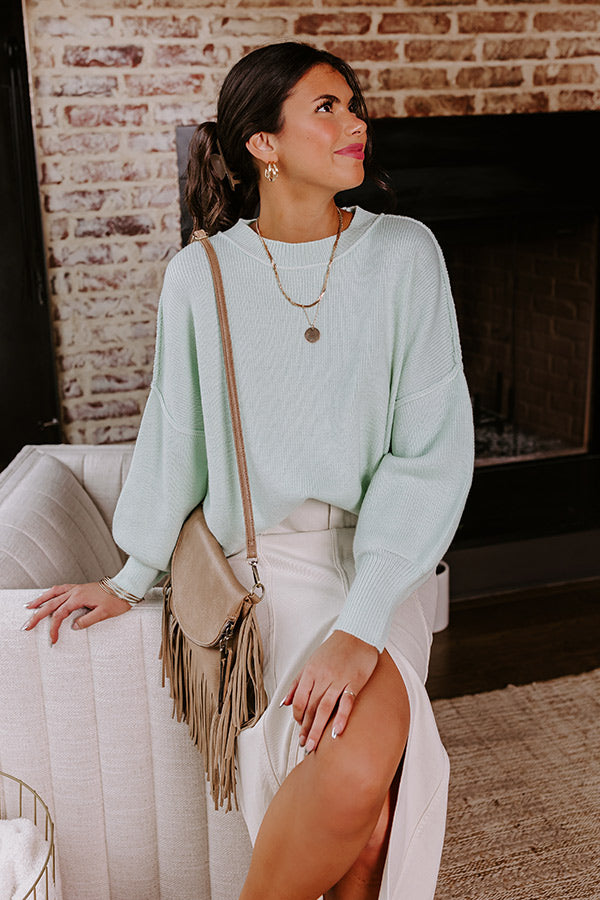 Let's Take A Trip Knit Sweater in Mint