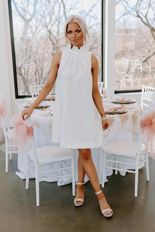 Pursuit Of Happiness Shift Dress In White