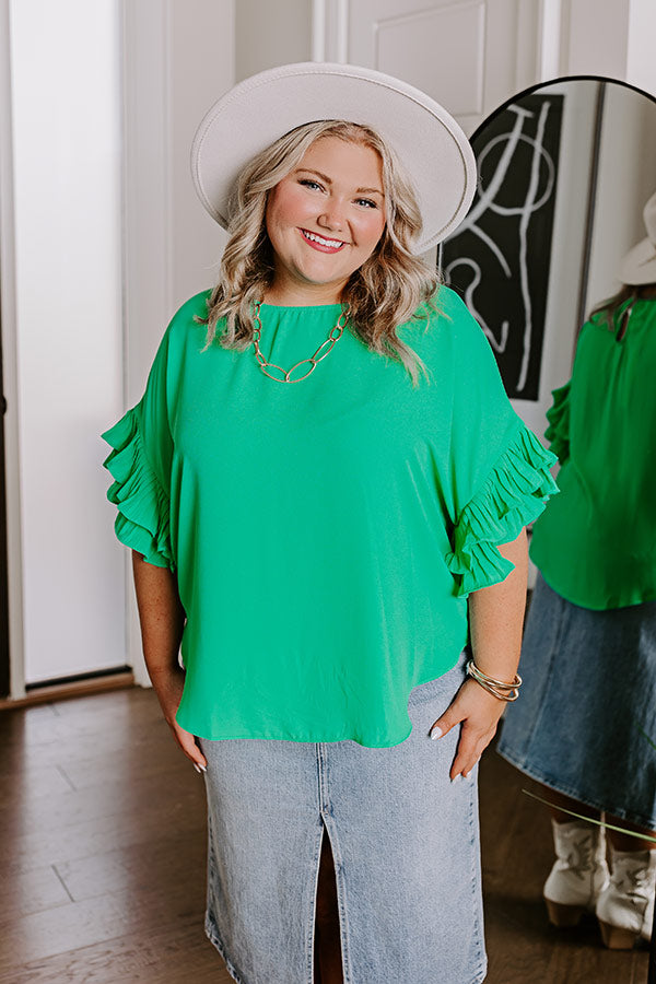 Margarita Date Shift Top in Jade Curves