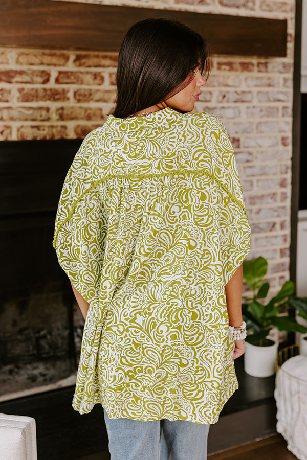 Daylight Mix Button Up In Lime