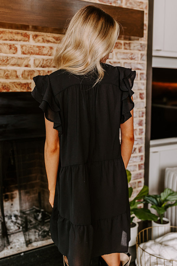 Hidden Bungalow Embroidered Dress In Black