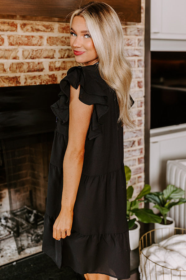 Hidden Bungalow Embroidered Dress In Black