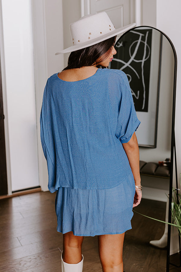 Tranquil Time Shift Top In Airy Blue