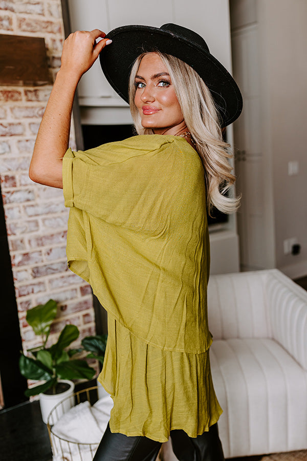 Tranquil Time Shift Top In Lime Punch