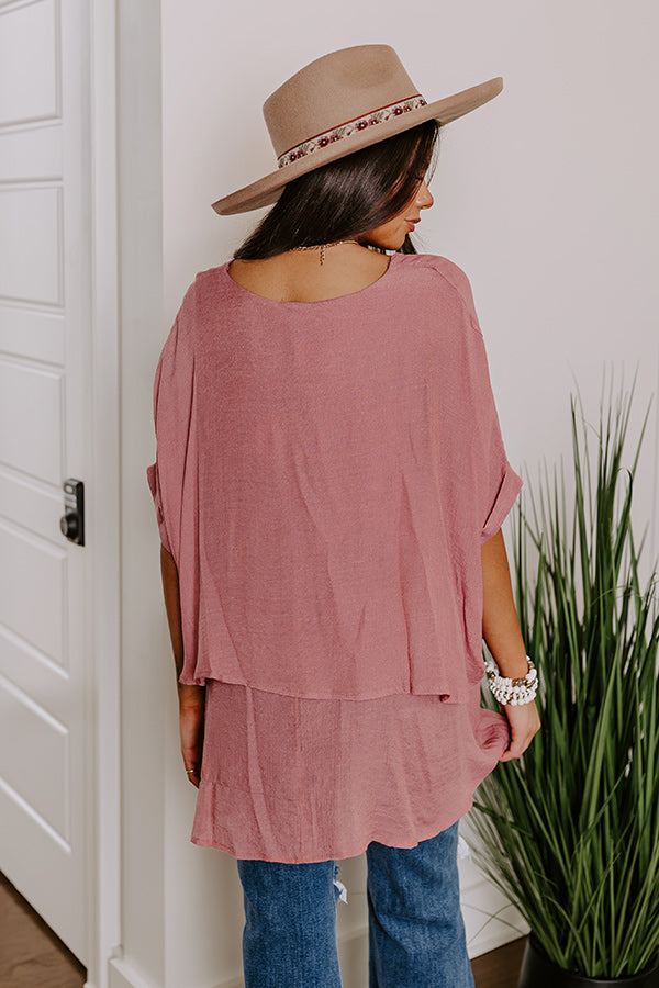 Tranquil Time Shift Top In Blush