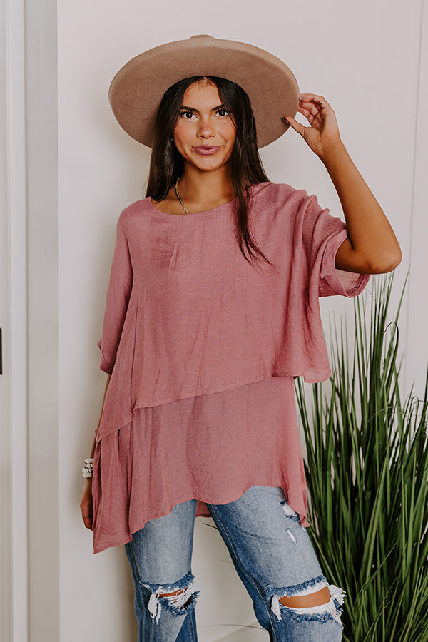 Tranquil Time Shift Top In Blush