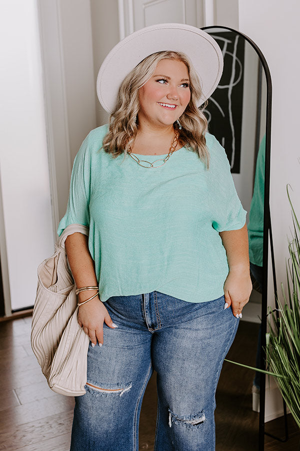 Grateful Life Shift Top In Mint Curves