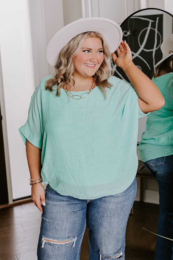 Grateful Life Shift Top In Mint Curves