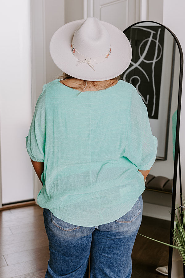 Grateful Life Shift Top In Mint Curves