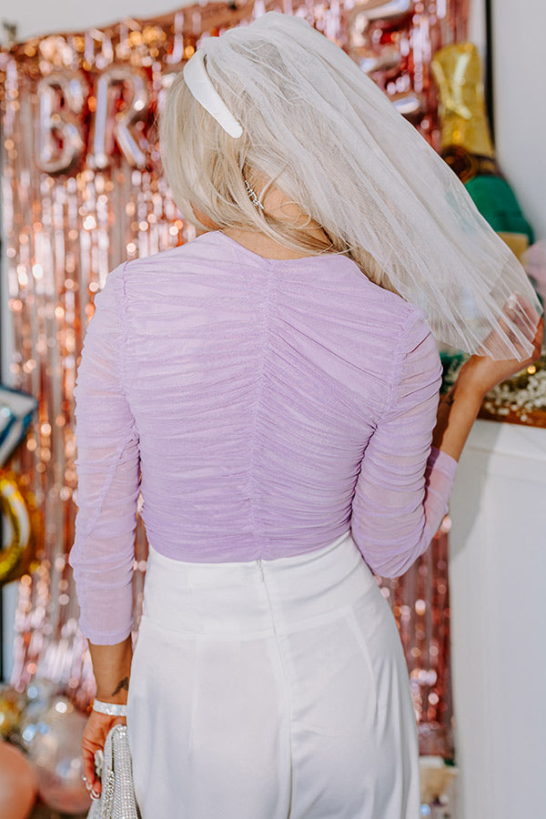 Timeless Classic Ruched Top In Lavender