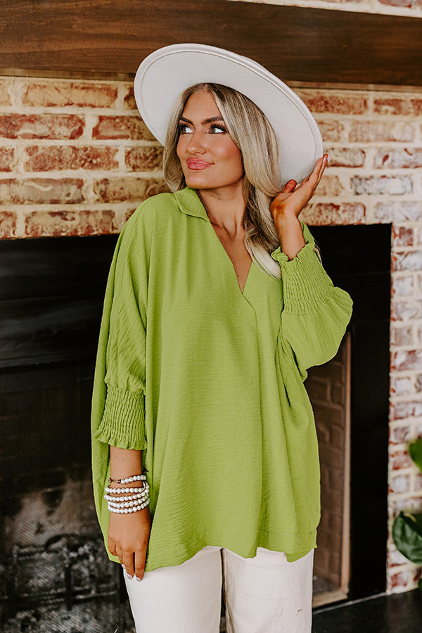 Luxe Lane Shift Top In Lime