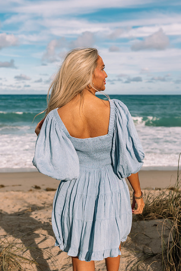 Whispering Muse Smocked Mini Dress In Sky Blue L / Sky Blue Whispering Muse Smocked Mini Dress In Sky Blue L / Sky Blue