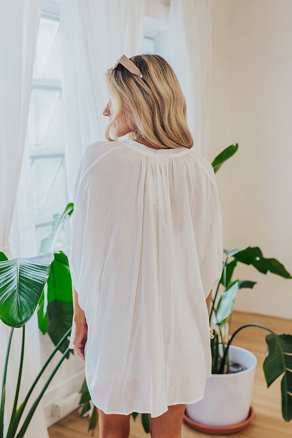 Sun-Kissed Sands Shift Top In White