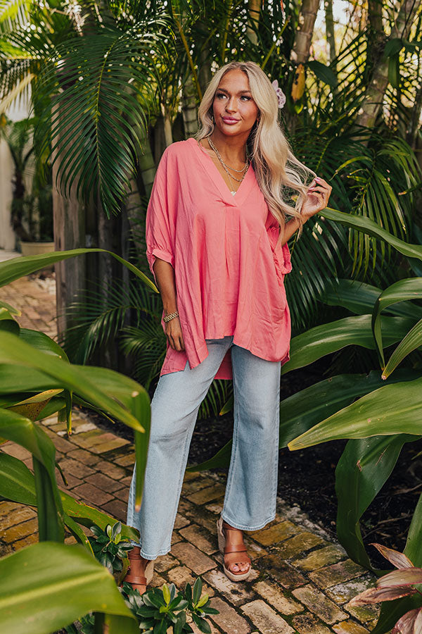 Sun-Kissed Sands Shift Top In Coral