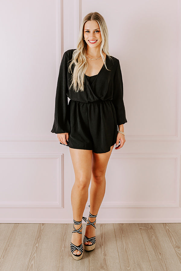 black rompers and dresses Lily Romper lightweight stretchy Avalon Sleeveless Romper - Black