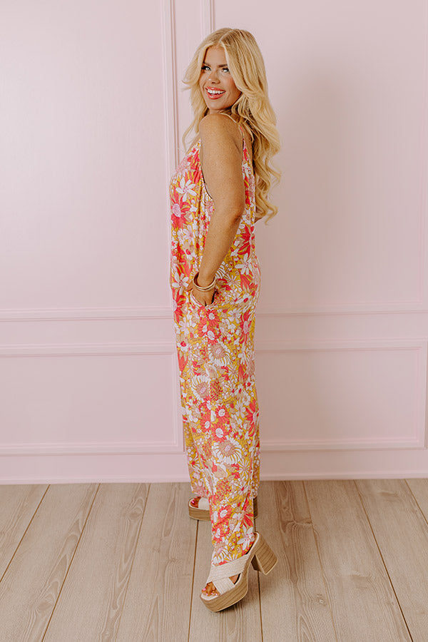 Casually Chic Floral Jumpsuit in Primrose Yellow Curves