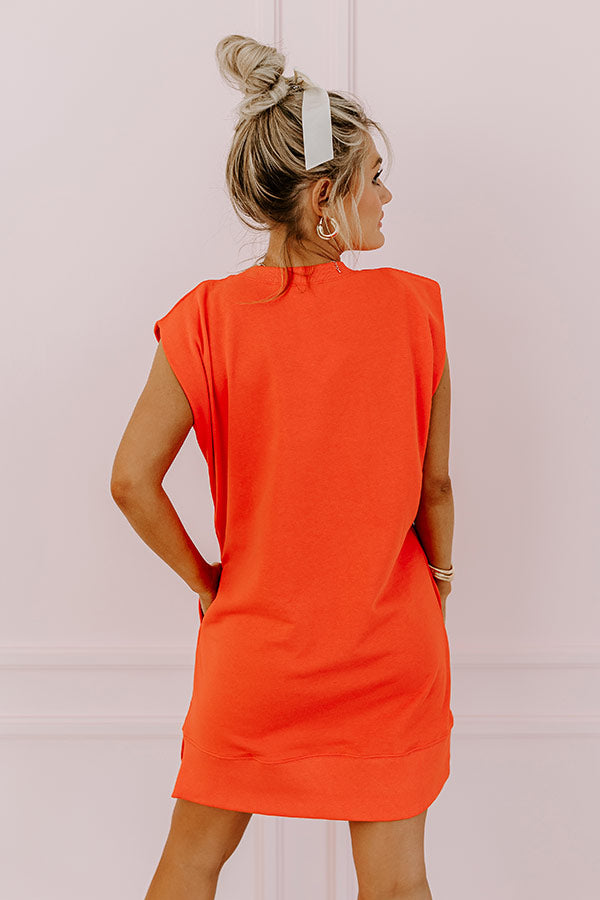 Sangria and Sandals T-Shirt Mini Dress in Tangerine