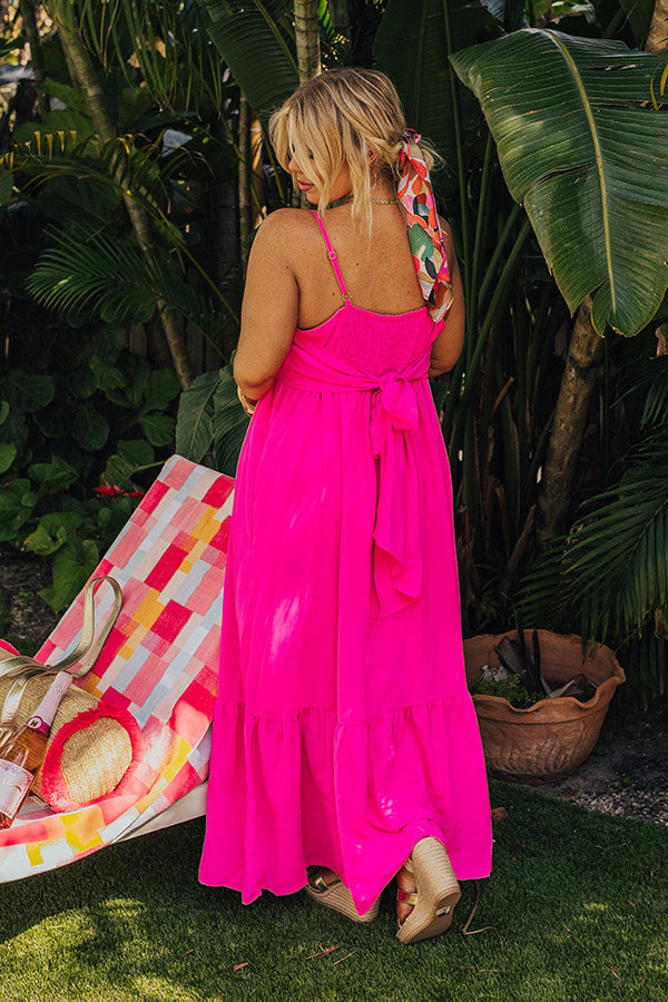 Oh So Chic Maxi Dress in Hot Pink Curves