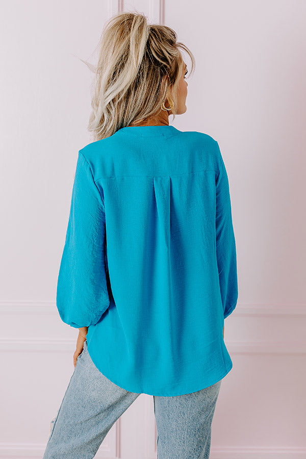 Casual Moment Shift Top in Ocean Blue