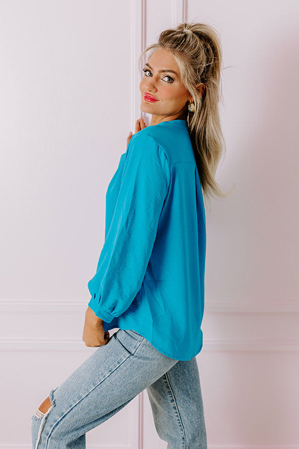 Casual Moment Shift Top in Ocean Blue