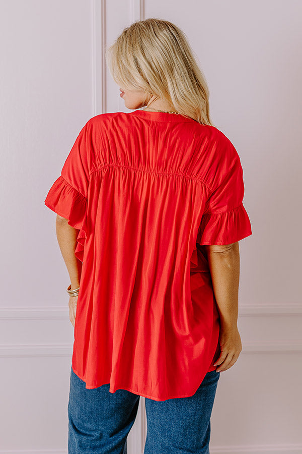 Summer Breeze Shift Top in Red Curves