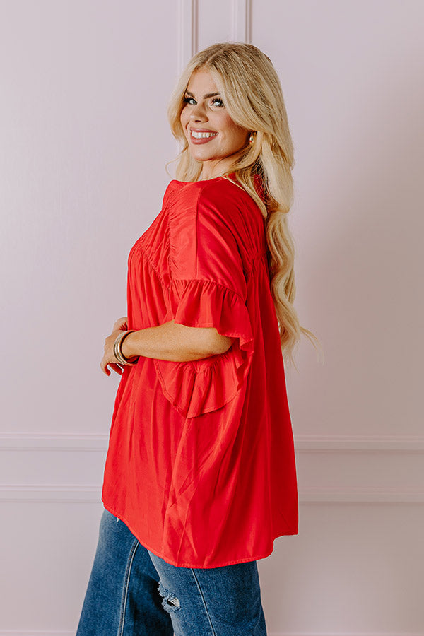 Summer Breeze Shift Top in Red Curves