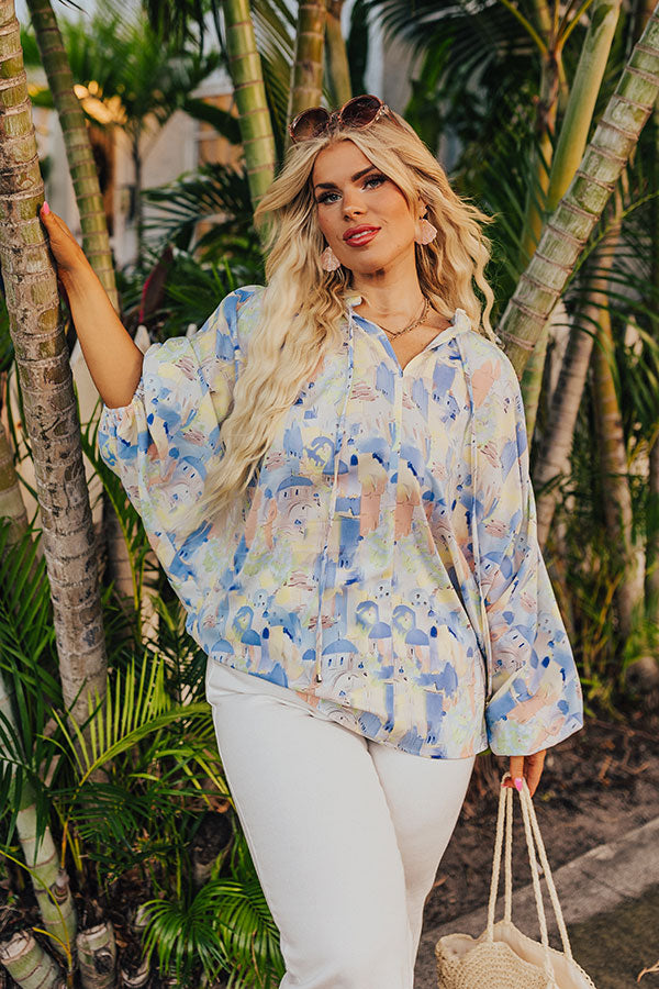 Cityscape Splendor Shift Top in Blue Curves