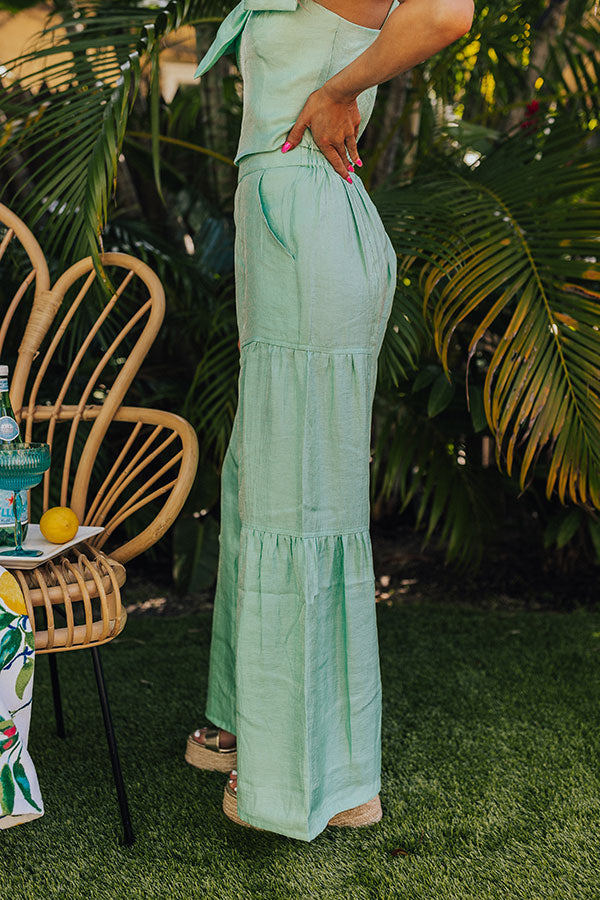 Viva La Travel High Waist Wide Leg Pants in Mint Impressions Online Boutique Viva La Travel High Waist Wide Leg Pants in Mint Impressions Online Boutique