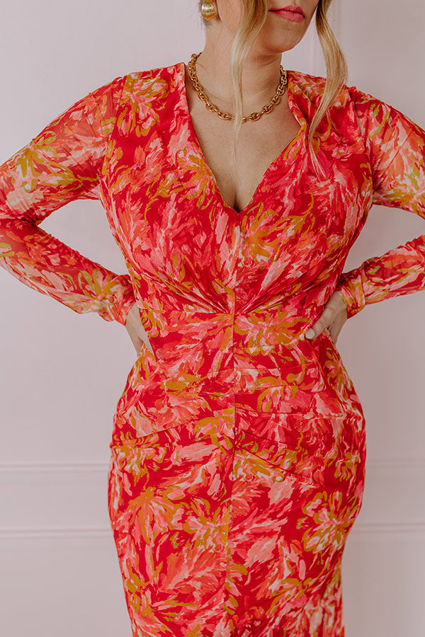 sunset mesh dress Sardinia Sunset Mesh Printed Twist Cutout Off Shoulder Vacation Maxi roschic