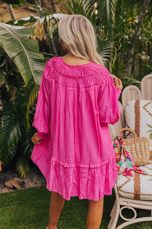 Brunch On The Coast Shift Dress in Hot Pink