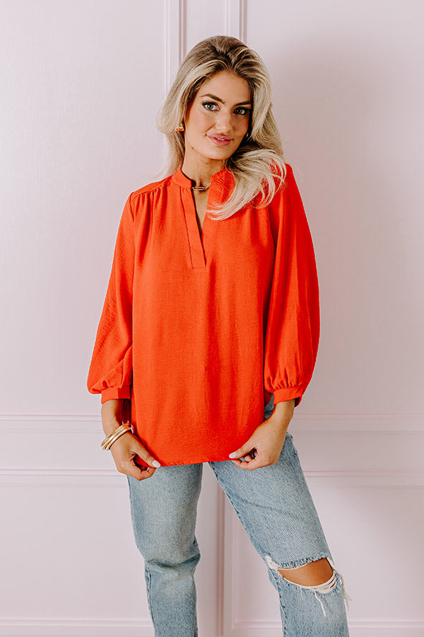 Casual Moment Shift Top in Tangerine