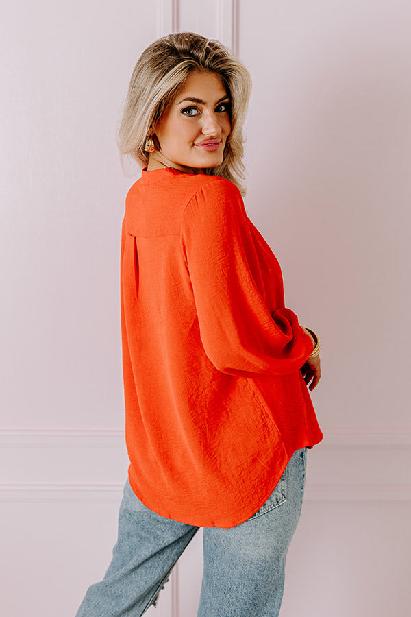 Casual Moment Shift Top in Tangerine