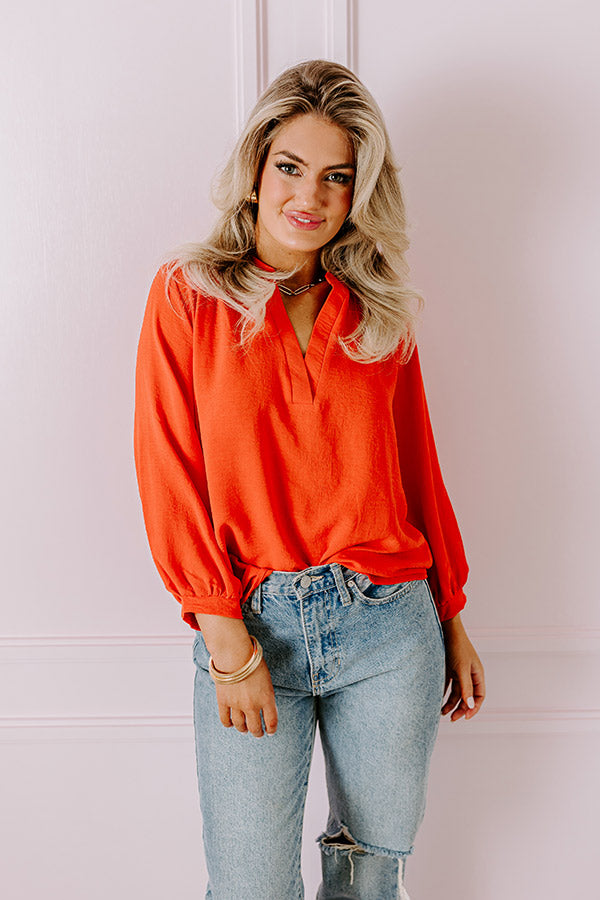 Casual Moment Shift Top in Tangerine