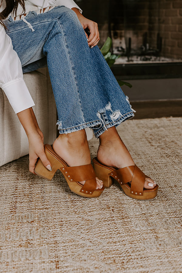 The Mellow Faux Leather Heel in Brown