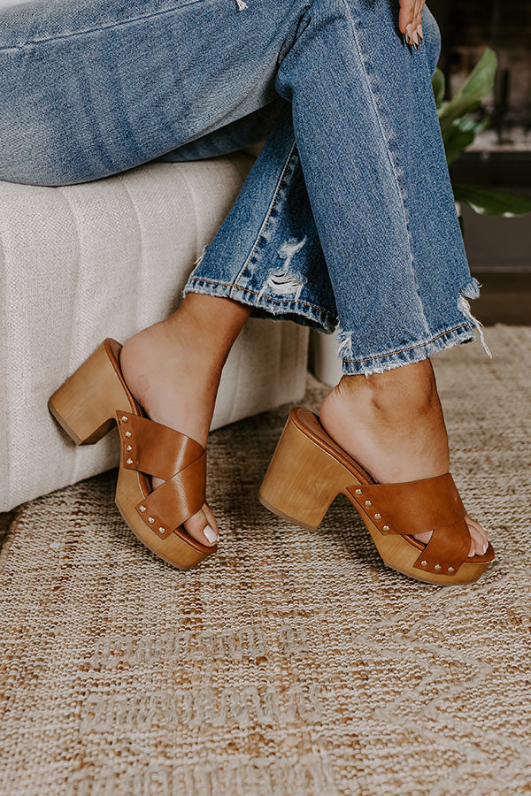 The Mellow Faux Leather Heel in Brown