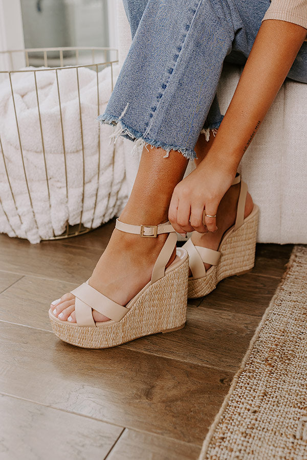 The Kendal Faux Leather Wedge in Natural