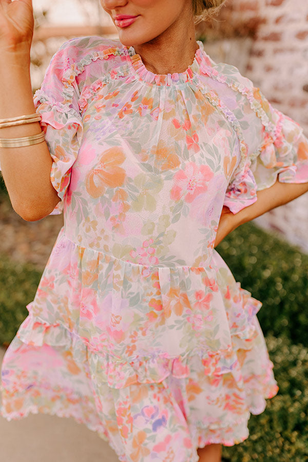 Sweet Blossom Ruffle Mini Dress