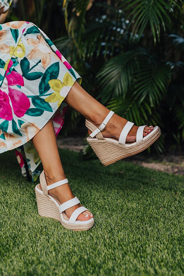 The Alana Faux Leather Wedge in White
