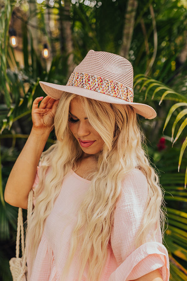 Retreat Yourself Raffia Hat In Light Blush