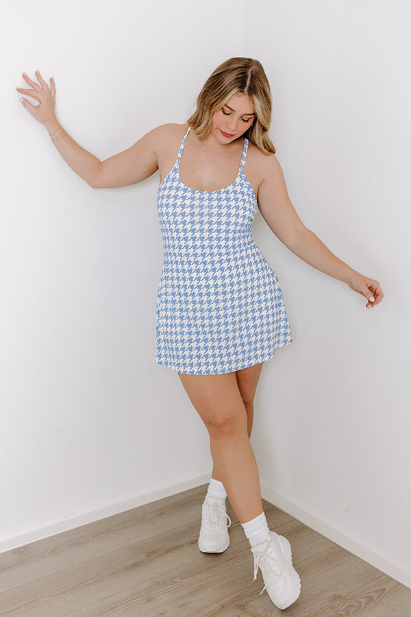 Sporty Spice Houndstooth Athletic Dress in Airy Blue Impressions Online Boutique Sporty Spice Houndstooth Athletic Dress in Airy Blue Impressions Online Boutique