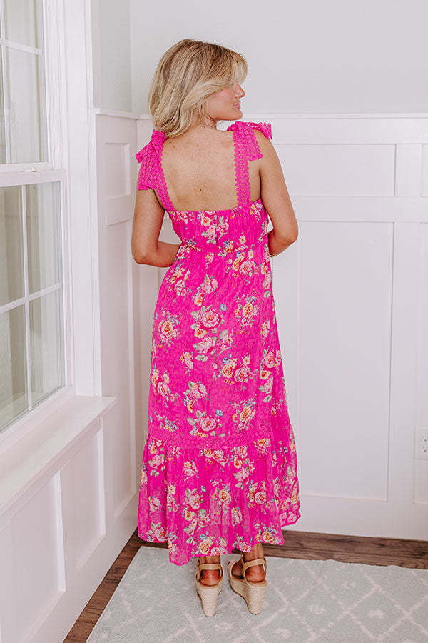 Secret Rose Garden Midi Hot Pink